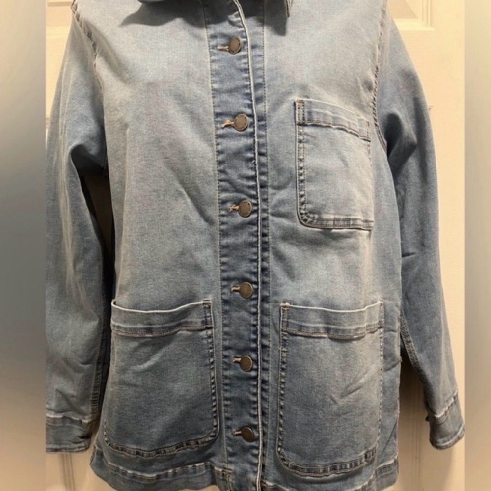 Well Worn Blue Denim Barn Jacket/ Chore Coat Coastal Grandma - Small - EUC - Picture 6 of 13